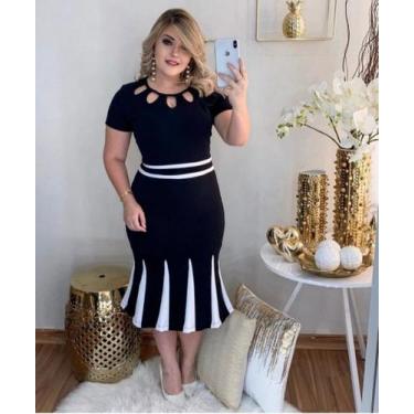 Imagem de Vestido MIDI Plus Size Nesga Moda Feminina Evangélica - MISS FLOWER, P