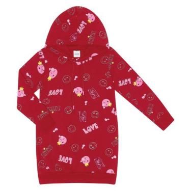 Imagem de Vestido Infantil com Capuz Smile Rovitex Kids Vermelho, Vermelho, 8