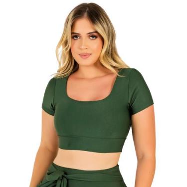 Imagem de Top Cropped Fitness Feminino  Academia Treino Corrida Musculação Ginás