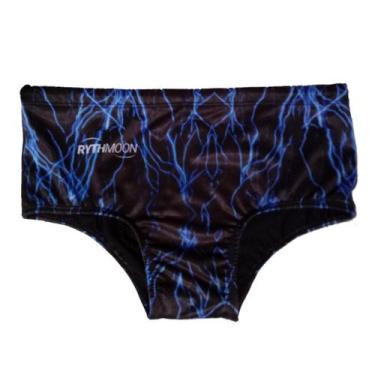 Imagem de Sunga De Natação Basica Adulto Rajado Rythmoon, PP, Azul
