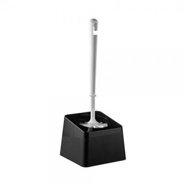 Imagem de Escova Sanitária Com Suporte Slim Preto Plástico 36x12,8 Cm - Uzutil