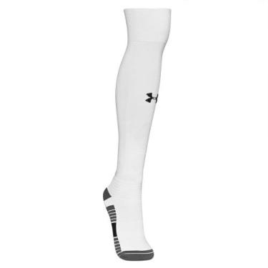 Imagem de Meia de Futebol Masculina Under Armour Accelerate OTC, Branco, 38-40