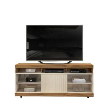 Imagem de Rack Dili 1,60L - DJ Móveis - DJ Moveis, Carvalho Nobre Off White