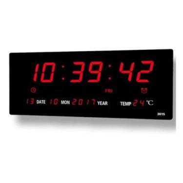 Imagem de Relógio De Parede Painel LED Digital Vermelho B-Max BM-R803