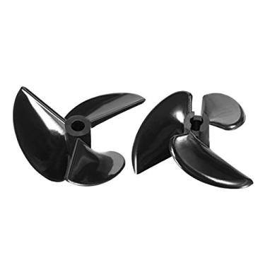 Imagem de uxcell Barco RC Hélice CW 4,8 mm Eixo 3 palhetas 52 mm 1,6 P/D Forma de Ventilador Pastic Preto Hélice Rotativa Adereços para Barco RC, 3 peças