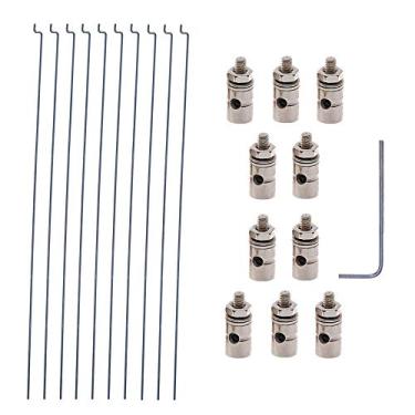 Imagem de 20PCs Adjustable Pushrod Connector Linkage Stopper Dia 1.3mm and 1.2 x 200mm/7.8Inch Steel Z Push Rods DIY Parts for RC Airplane Model Aircraft Boat