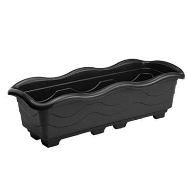 Imagem de Jardineira Floreira Preto Grande 50X19X15Cm 6,5L De Plastico