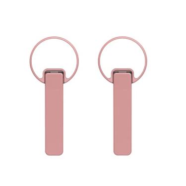 Imagem de Suporte de telefone compatível com S22 Ultra, iPhone 14 Pro Max, Pixel 7 – Capa universal para celular com suporte, suporte portátil para dispositivo de metal com mãos livres para gravação de vídeo rosa - 2 peças