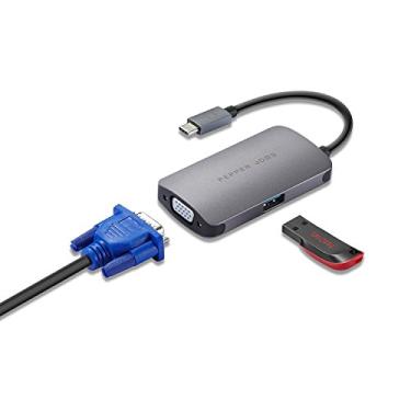 Imagem de Adaptador VGA USB C, Pepper Jobs TCH-3, suporta carregamento PD e porta USB 3.0 Thunderbolt 3 portas compatível com MacBook Pro, Dell XPS 13/15, HP Spectre x360, Surface Book 2, Lenovo Yoga 910 e mais