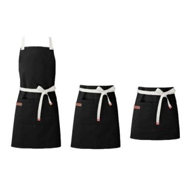 Imagem de Avental Preto e Cintura Cafeteria Barbearia Bistro Loja 3un - CASACHA