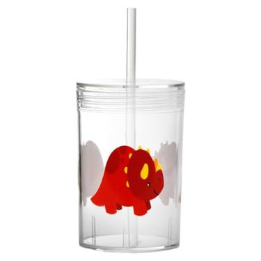 Imagem de Youngever Copo infantil Tritan reutilizável de 396 g com tampa e canudo, copo de canudo infantil inquebrável