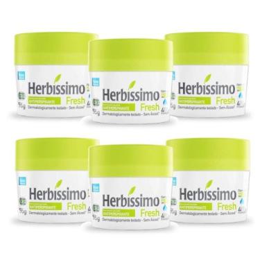 Imagem de Kit 6 desodorante creme herbissimo fresh antitranspirante 55g