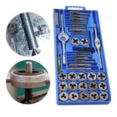 Imagem de Jogo Macho Longo/tipo T Cossinete Tarraxa Fazer Rosca 40pçs - Western,