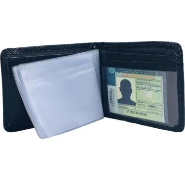 Imagem de carteira documentos cartões cédulas masculina e feminina couro macio -