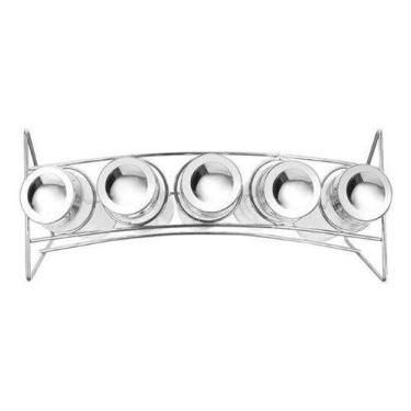 Imagem de Porta Condimentos Com Suporte Aramado Curvado 5 Peças - Art House