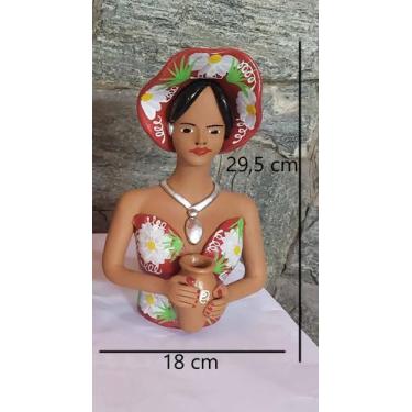 Imagem de Boneca de Cerâmica Menina na Janela namoradeira 29,5 cm Branca