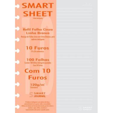 Imagem de Refil Caderno Inteligente 120g 100 FLS Pauta Branca 10 Furos - Best