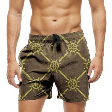 Imagem de Short Praia Shorts Banho Bermuda Verão Roda Leme Navio 1601 - SMOKE, G