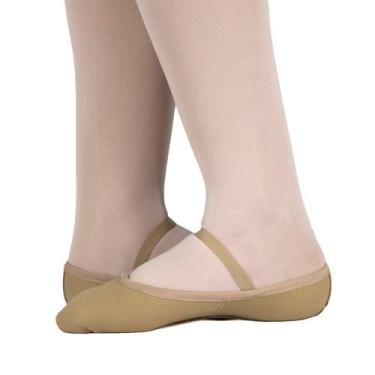 Imagem de Sapatilha meia ponta ballet em material sintético sola inteira cor Beg