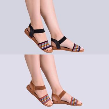 Imagem de Kit 2 sandália confortável ortopédica papete confort feminina Leve Sta