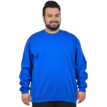 Imagem de Blusão moletom flanelado plus size masculino fenomenal, Azul royal, 50