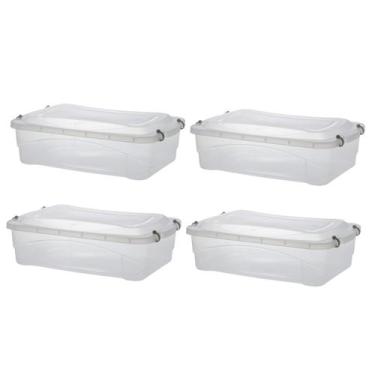 Imagem de Kit 4 Caixa Organizadora Pratic Box 10L 41x29x14 Transparent - Paramou