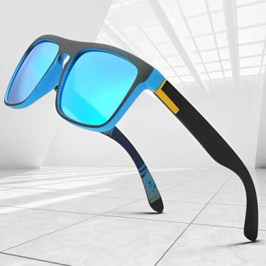 Imagem de Óculos Masculino De Sol Espelhado Anti-Reflexo Azul Com Proteção 400UV