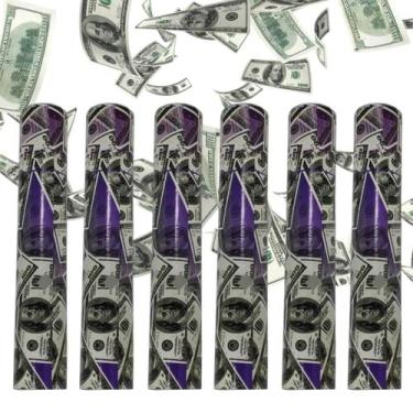 Imagem de Kit 6 Lança Confete Festa Dinheiro Dollar Réveillon Carnaval - Bwx