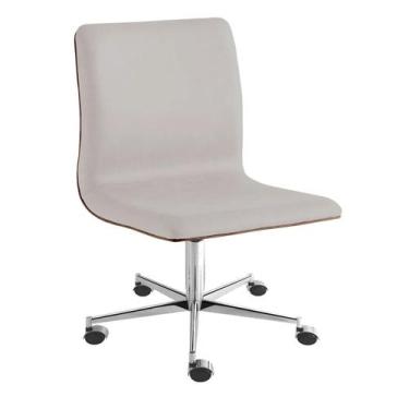Imagem de Cadeira Giratória Cláudia Alumínio Polido Assento em Poliéster - DECOR