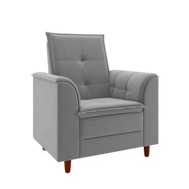 Imagem de Poltrona Decorativa Estofada Confortável Sala Atenas Veludo - Black Ho