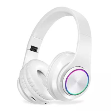 Imagem de Fone de Ouvido Bluetooth B39 Gamer Sem Fio Com Luz Led, Branco