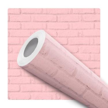 Imagem de Papel de Parede Adesivo Tijolinho Rosa Moderno Quarto Sala de Estar - 