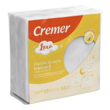 Imagem de Fralda de Pano Branco Luxo Cremer 15 Unidades
