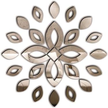 Imagem de Aplique de Espelho Decorativo Acrílico Mandala 76x76 cm 38199 - CREATU