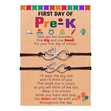 Imagem de UPROMI First Day of Prek/Kindergarten/1st Grade/2nd Grade School Presente, Back to School Bracelet Mommy and Me Matching Infinity Heart Bracelets, presentes de volta às aulas para meninas, Sem pedras preciosas