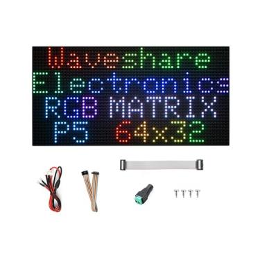 Imagem de Painel de matriz LED colorido RGB compatível com Raspberry Pi 5/4B/3B+/3B/Zero 2 W/Zero W/Zero/Pico/Pico W/Pico 2/Pico 2 W/ESP32, LEDs RGB 2048 integrados, passo de 5 mm, 64 x 32 pixels, brilho