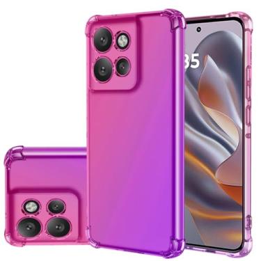 Imagem de Gufuwo Capa para Motorola Edge 50 Neo, capa protetora à prova de choque para Motorola Edge 50 Neo para meninas e mulheres, capa protetora à prova de choque para Motorola Edge 50 Neo 5G rosa/roxo