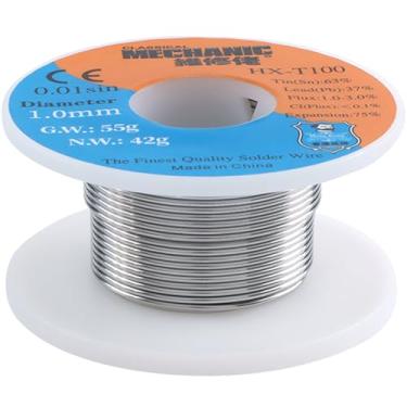 Imagem de JESSINIE Fio de solda de chumbo de estanho 63-37 1,0 mm para estanho de solda elétrica 63% chumbo 37% Sn63 Pb37 HX-100 fio de solda elétrica 55 g