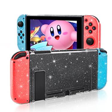 Imagem de DLseego Capa de cristal acoplável compatível com Nintendo Switch, capa protetora com glitter e absorção de choque e design antiarranhões - Glitter cristal