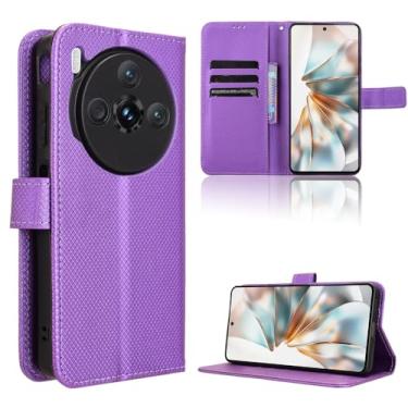 Imagem de Elubugod Capa de couro compatível com ZTE Nubia Z60S Pro, capa flip de couro PU compatível com ZTE Nubia Z60S Pro NX725J capa roxa