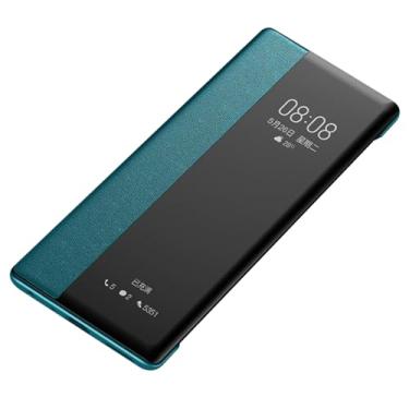 Imagem de HAO RIYLN Capa flip para Honor Magic7/Magic7Pro, capa de negócios ultrafina com janela lateral inteligente à prova de choque, capa de couro, verde, 7