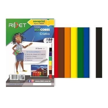 Imagem de Bloco Ecocores Criativo A3, 8 Cores, 180 gramas 32 Folhas (Color Plus) - Novaprint Ridet