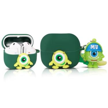 Imagem de Suublg Capa para Samsung Galaxy Buds 3 e para fones de ouvido Galaxy Buds 3 Pro (2024) com boneca e mosquetão, capa protetora de silicone com design de desenho animado para homens, mulheres e