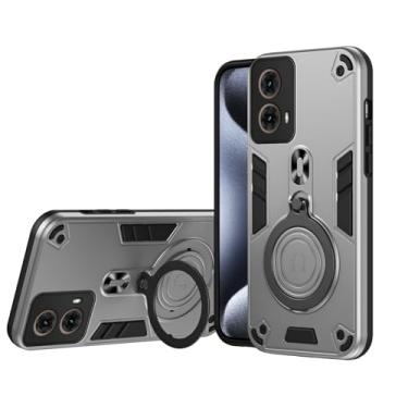 Imagem de Capa de proteção contra quedas compatível com Motorola Moto G85 5G/S50 Neo, capa com suporte magnético para XT2427-3/XT2427-4, cinza