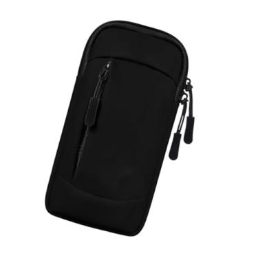 Imagem de Dynwave Braçadeira esportiva, carteira para braço de corrida com alça ajustável, bolsa de suporte para telefone, capa para telefone para caminhadas, academia, Preto