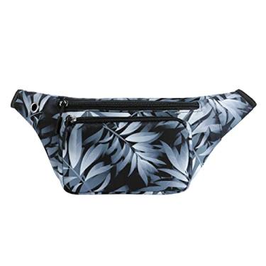 Imagem de XEYOU Mochila unissex para corrida com fivelas ajustáveis, bolsa de cintura leve para esportes, caminhadas, passeios, pochete com cães, pode guardar passaporte, dinheiro, celular, Folhas brancas