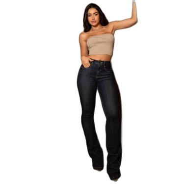 Imagem de CALÇA JEANS FEMININA BOOT CUT COM DETALHE NO BOLSO 24446-Feminino