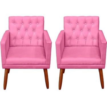 Imagem de Jogo 2 Poltronas Confortável Para Sala Pequena MOBLAN decor (ROSA)
