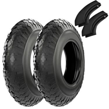 Imagem de Jogo 2 Pneus 3258 Carrinho Mao Carriola Aro 8 4 Lonas Cam - BTYRE