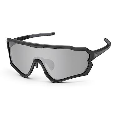 Imagem de Nordik Óculos de sol esportivos fotocromáticos polarizados – armação completa flexível TR90 100% de proteção UV, para pesca, ciclismo, corrida, Espelho N-510a-b002, One Size